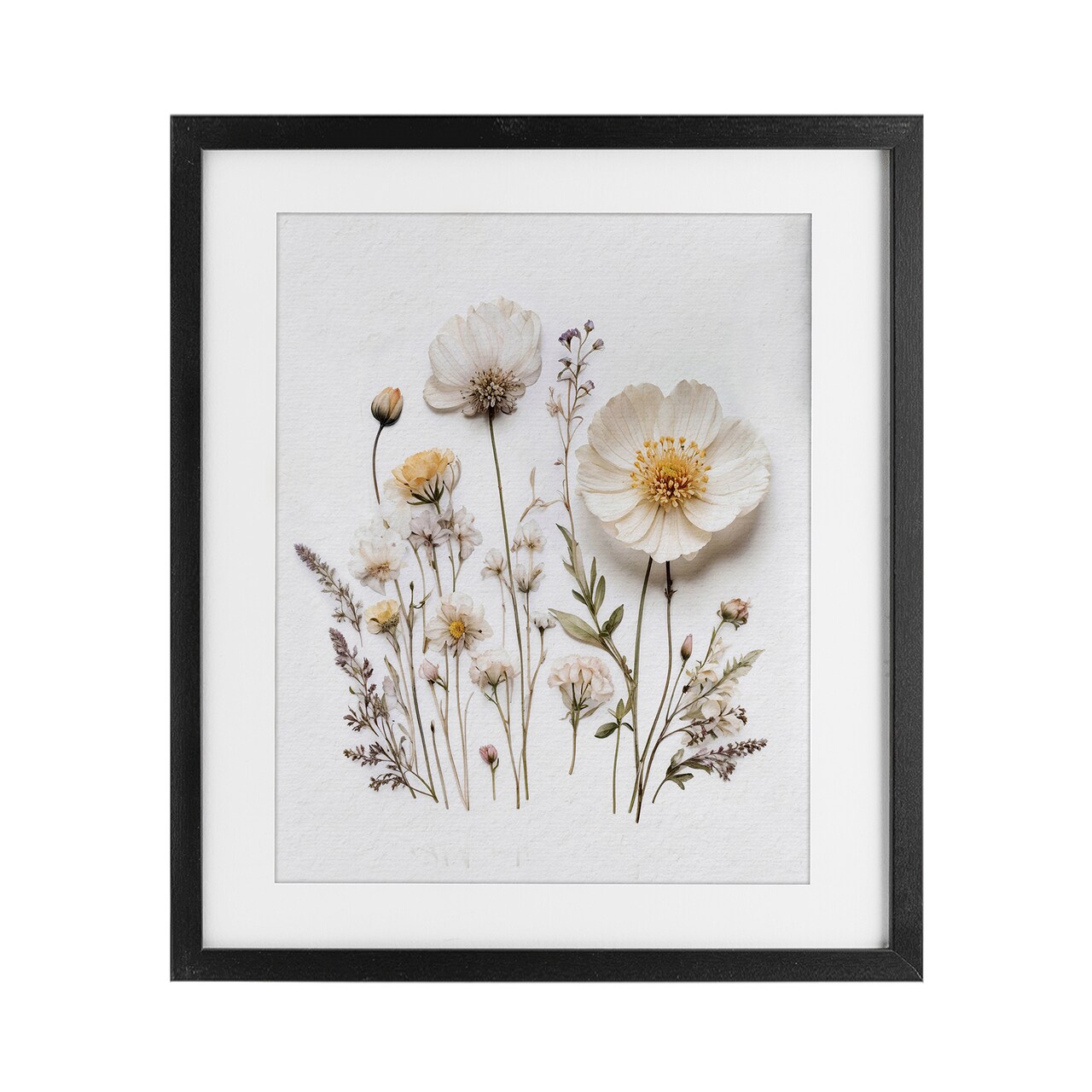 Stupell Industries Pressed Bathroom Botanicals Framed Print Under Glass, design by Lettered and Lined